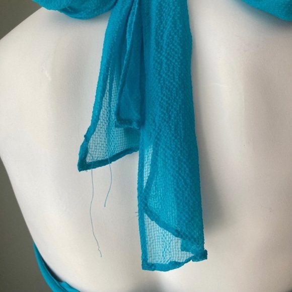 Y2k Turquoise Halter Maxi Dress - Picture 8 of 13